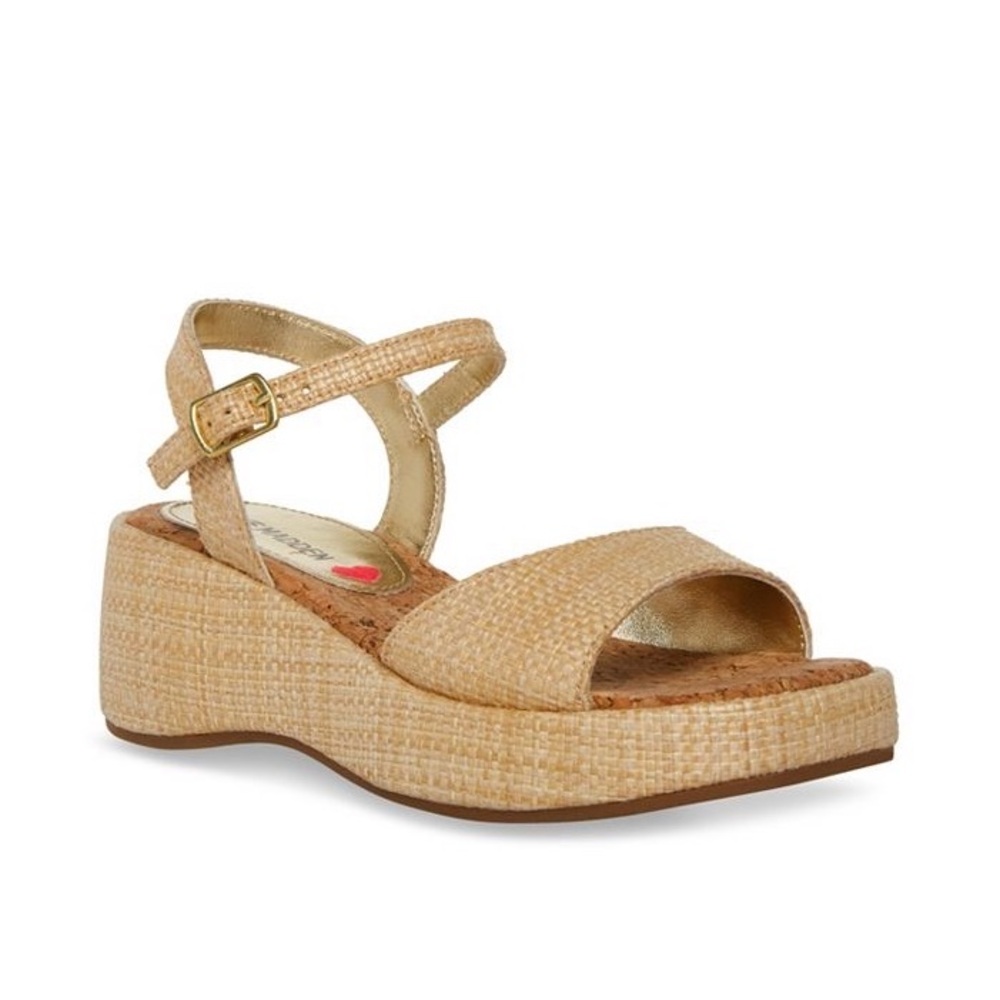 Steve Madden Girls Jdua Raffia Wedge Sandals Size 13